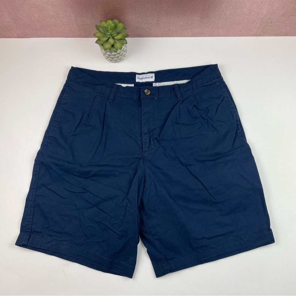 Saddlebred Solid Blue Shorts Men Size 36